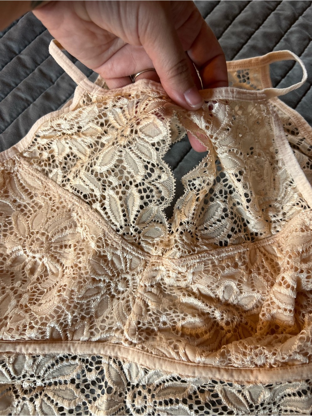 Zenana Outfitters Lace Bralette in Beige - Picture 2 of 6